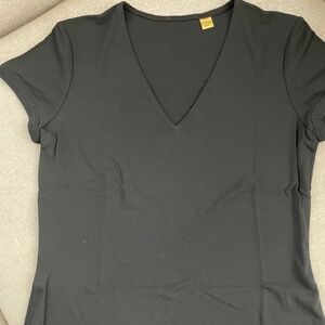 Ralph Lauren Haute Couture Black V Neck Top / Size Medium / Bergdorf Goodman NYC